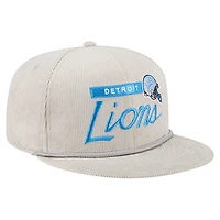 Men's New Era Gray Detroit Lions Cord Rope Corduroy 9FIFTY Snapback Hat