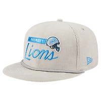 Men's New Era Gray Detroit Lions Cord Rope Corduroy 9FIFTY Snapback Hat