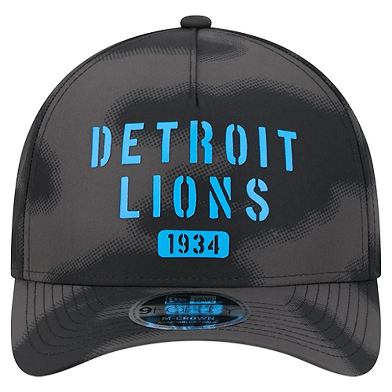 Casquette 9FORTY grise à motif camouflage demi-ton des Detroit Lions de New Era pour homme
