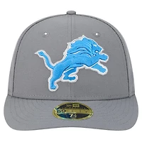 Men's New Era Gray Detroit Lions Omaha Low Profile 59FIFTY Fitted Hat