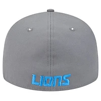 Men's New Era Gray Detroit Lions Omaha Low Profile 59FIFTY Fitted Hat