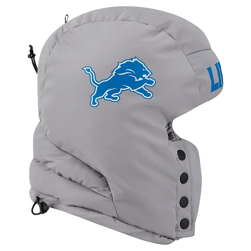 Cagoule matelassée grise New Era Detroit Lions pour homme