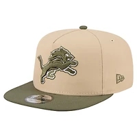 Men's New Era Light Beige/Olive Detroit Lions Color Pack A-Frame 9FIFTY Snapback Hat