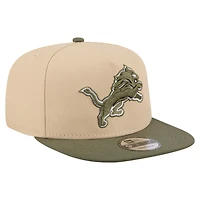 Men's New Era Light Beige/Olive Detroit Lions Color Pack A-Frame 9FIFTY Snapback Hat