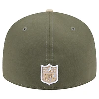 Men's New Era Light Beige/Olive Detroit Lions Two-Tone Color Pack Split Panel 59FIFTY Fitted Hat