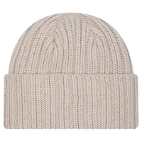 Bonnet en tricot à revers beige clair avec logo appliqué des Lions de Detroit de New Era pour homme
