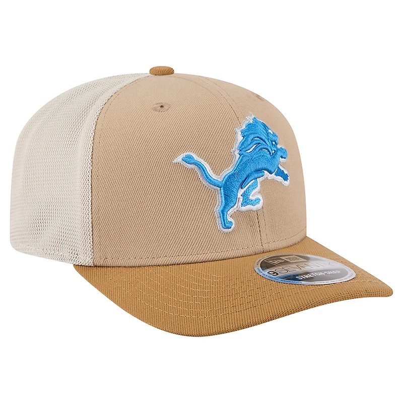 Men's New Era Light Beige Detroit Lions  Two-Tone Trucker 9SEVENTY Adjustable Hat