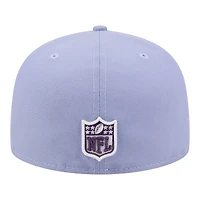 Casquette ajustée New Era 59FIFTY pour homme, couleur violet clair, motif Detroit Lions Lavender Bloom
