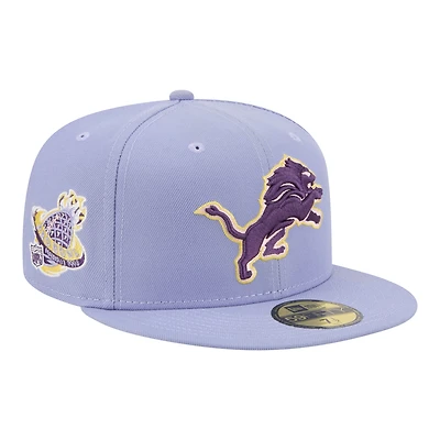 Men's New Era Light Purple Detroit Lions Lavender Bloom 59FIFTY Fitted Hat