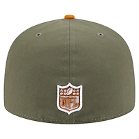 Men's New Era  Olive/Brown Detroit Lions Color Pack A-Frame 59FIFTY Fitted Hat