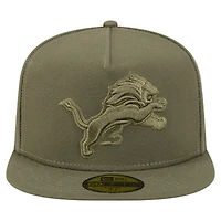 Casquette ajustée A-Frame 59FIFTY pour homme, coloris olive, Detroit Lions, New Era