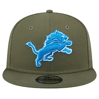 Casquette à visière snapback Main 9FIFTY Detroit Lions de New Era pour homme, olive