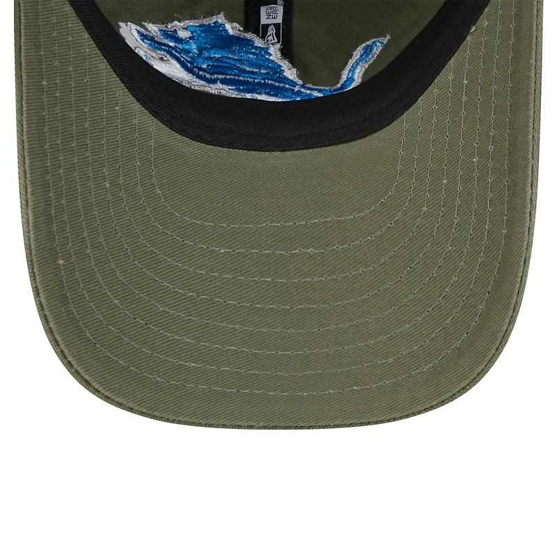 Casquette ajustable Main 9TWENTY pour homme Detroit Lions de New Era Olive