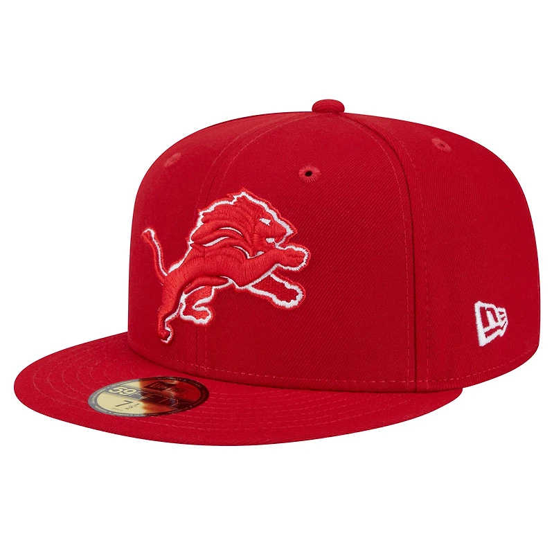 Casquette ajustée 59FIFTY Detroit Lions 75 Seasons Main Patch de New Era pour homme