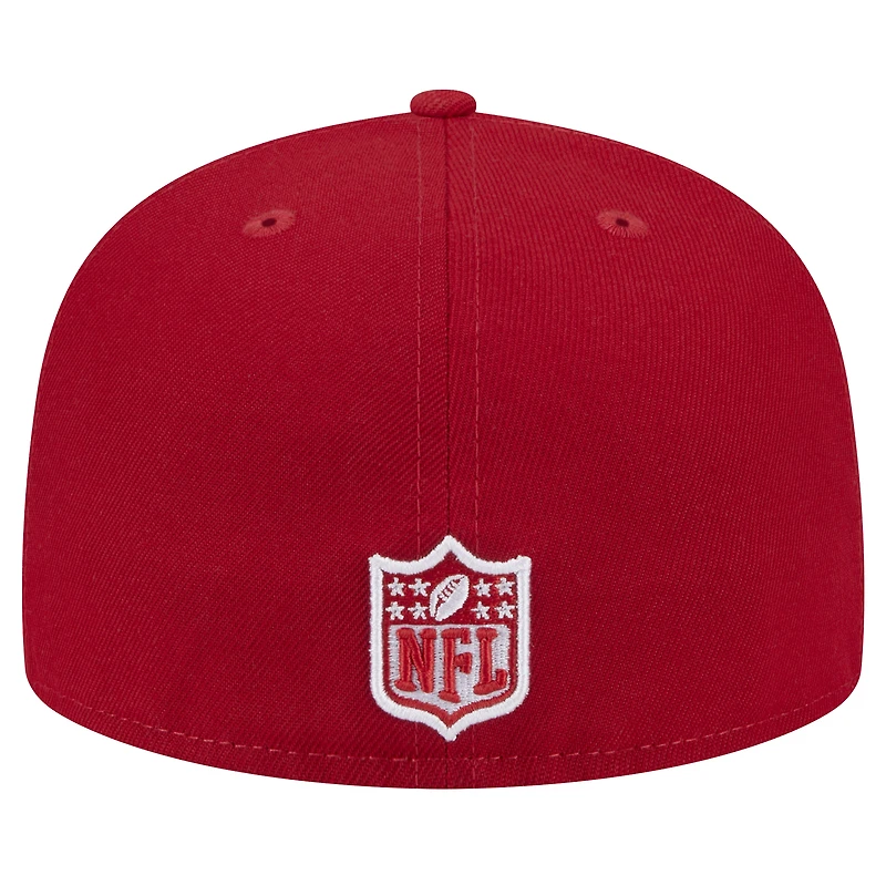 Men's New Era Scarlet Detroit Lions 75 Seasons Main Patch 59FIFTY Fitted Hat