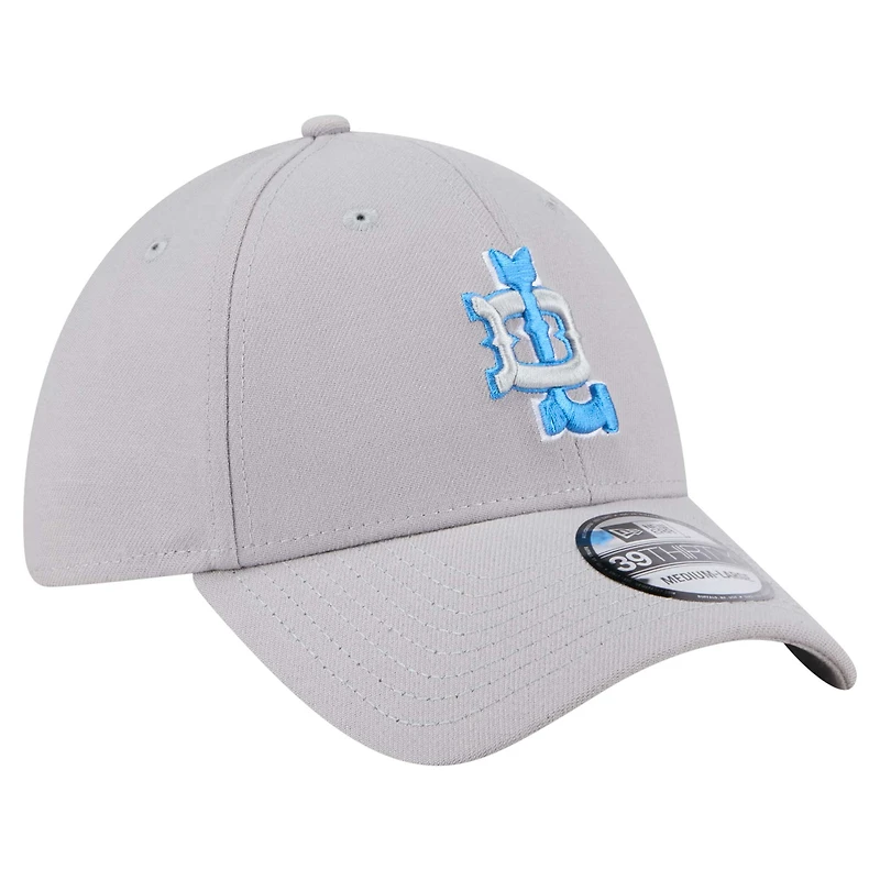 Men's New Era Silver Detroit Lions City Originals 39THIRTY Flex Hat