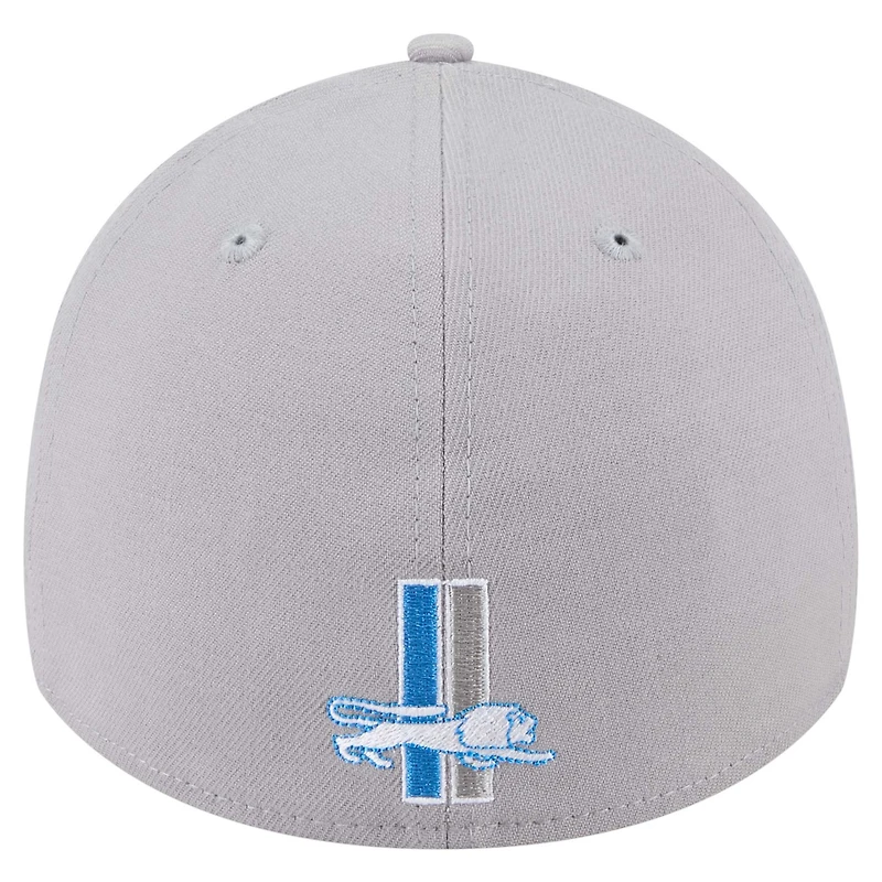 Men's New Era Silver Detroit Lions City Originals 39THIRTY Flex Hat