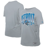 Men's New Era Silver Detroit Lions Combine Authentic Helmet T-Shirt