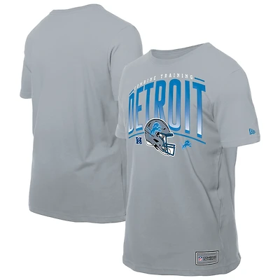 Men's New Era Silver Detroit Lions Combine Authentic Helmet T-Shirt