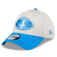 Casquette flexible New Era Stone/Blue Detroit Lions 2024 Sideline Historic 39THIRTY pour hommes