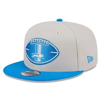 Casquette Snapback 9FIFTY historique Detroit Lions 2024 Sideline New Era pierre/bleu pour homme