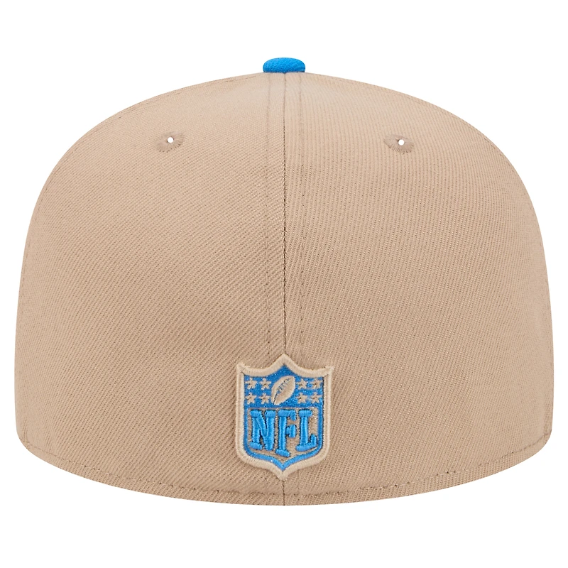 Men's New Era Tan Detroit Lions Logo Main 59FIFTY Fitted Hat