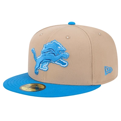 Men's New Era Tan Detroit Lions  Logo Main 59FIFTY Fitted Hat