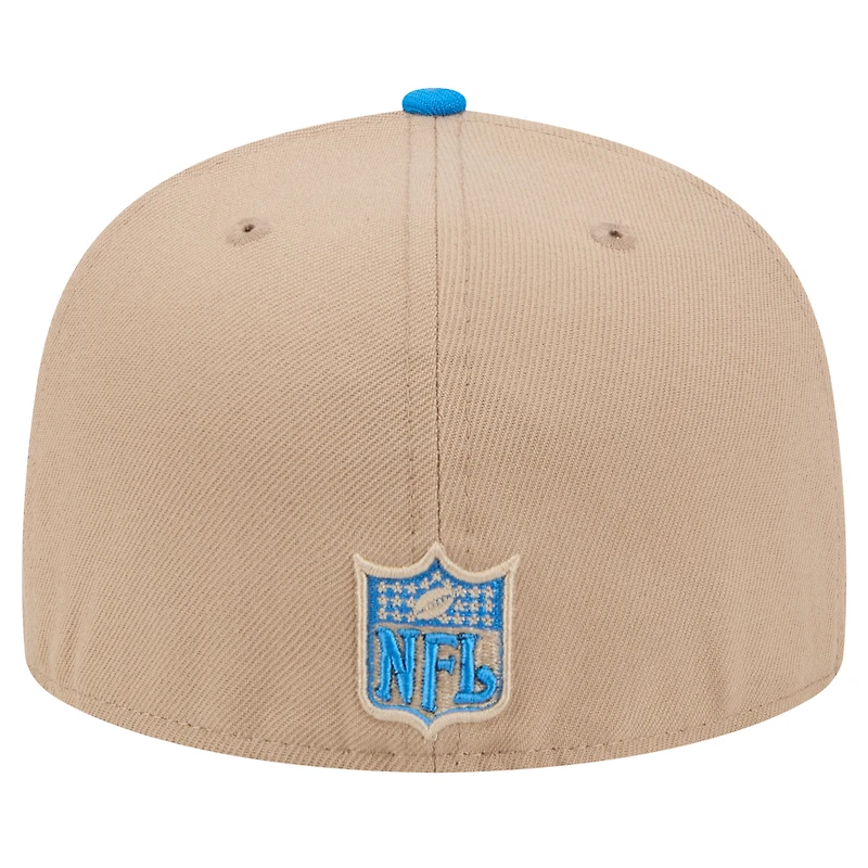 Men's New Era Tan Detroit Lions  Throwback Logo Main 59FIFTY Fitted Hat