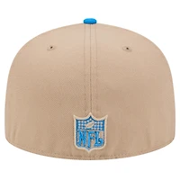 Men's New Era Tan Detroit Lions  Throwback Logo Main 59FIFTY Fitted Hat