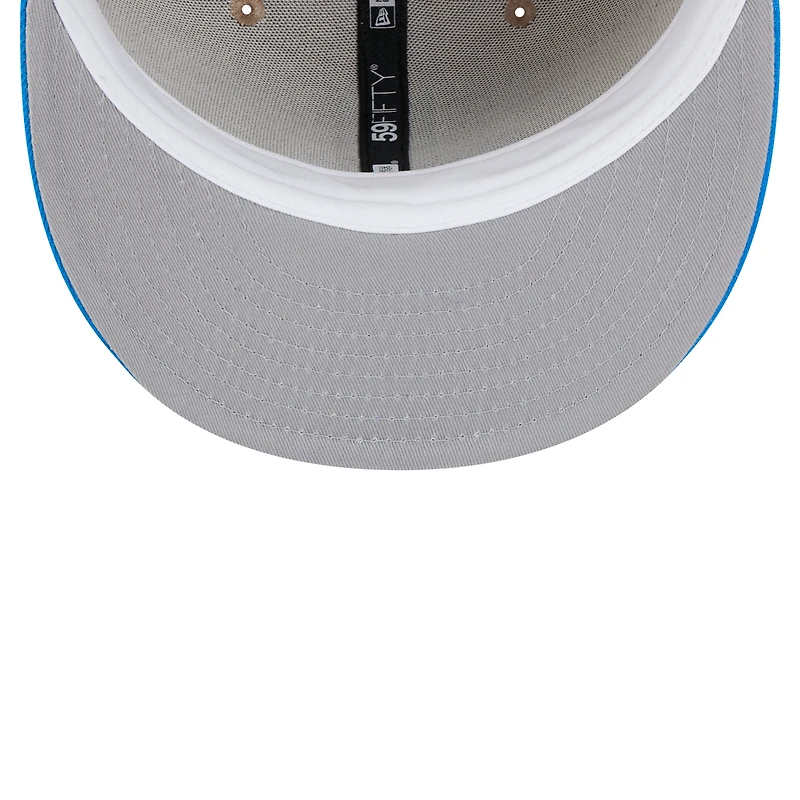 Men's New Era Tan Detroit Lions  Throwback Logo Main 59FIFTY Fitted Hat