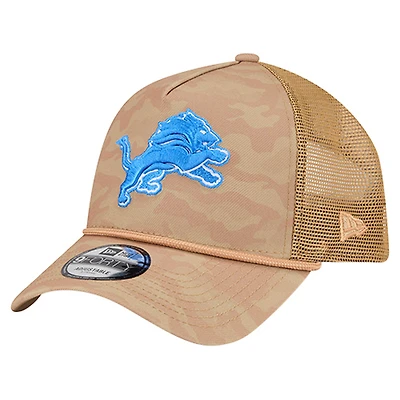 Men's New Era  Tan Detroit Lions Wheat Camo 9FORTY Adjustable Hat