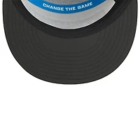 Casquette snapback New Era Detroit Lions 2025 Inspire Change pour homme, blanche et noire, modèle 9FIFTY à panneaux séparés.