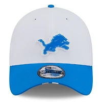 Men's New Era  White/Blue Detroit Lions 2025 NFL Training Camp 39THIRTY Flex Hat