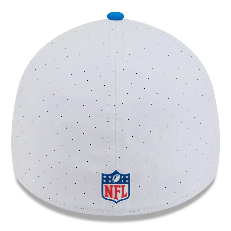 Men's New Era  White/Blue Detroit Lions 2025 NFL Training Camp 39THIRTY Flex Hat