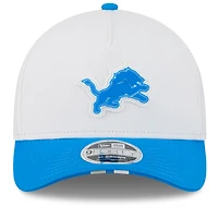 Men's New Era  White/Blue Detroit Lions 2025 NFL Training Camp A-Frame 9FORTY Adjustable Hat