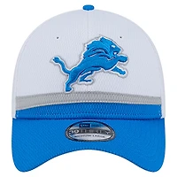 Men's New Era  White/Blue Detroit Lions Dashmark Rays 39THIRTY Flex Hat