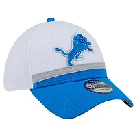Men's New Era  White/Blue Detroit Lions Dashmark Rays 39THIRTY Flex Hat