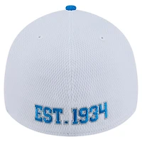 Men's New Era  White/Blue Detroit Lions Dashmark Rays 39THIRTY Flex Hat