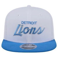 Men's New Era White/Blue Detroit Lions Sparky 9FIFTY Snapback Hat