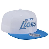 Casquette Snapback Sparky 9FIFTY Detroit Lions New Era pour hommes, blanc/bleu