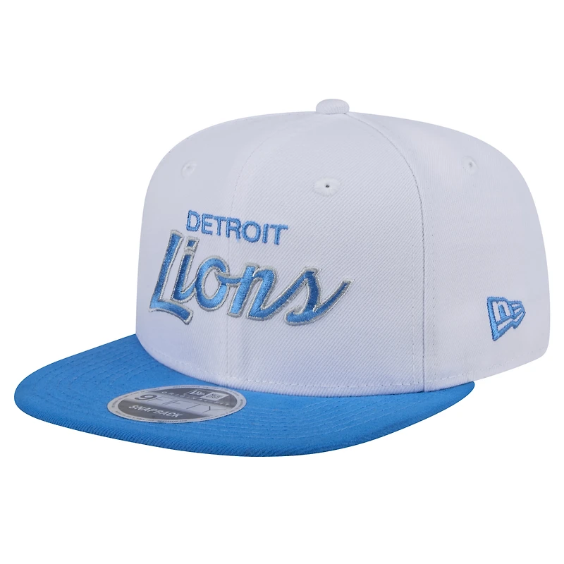 Casquette Snapback Sparky 9FIFTY Detroit Lions New Era pour hommes, blanc/bleu