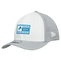 Casquette ajustable 9SEVENTY Detroit Lions Established Patch New Era blanche/argentée pour homme