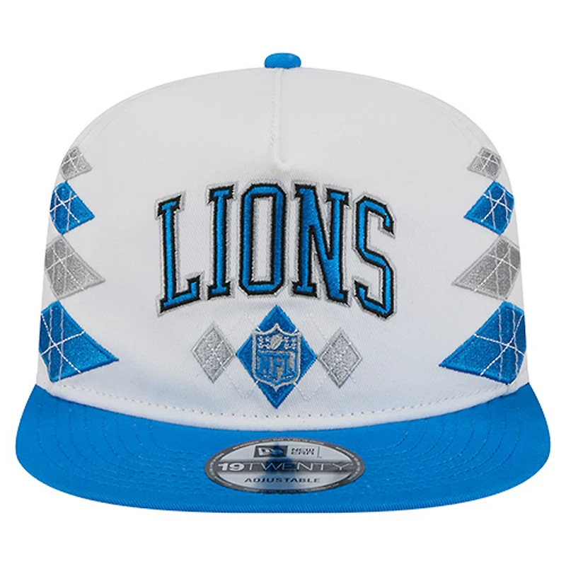 Men's New Era White Detroit Lions Argyle 19TWENTY Adjustable Hat