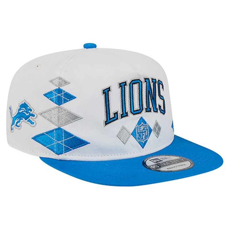 Men's New Era White Detroit Lions Argyle 19TWENTY Adjustable Hat