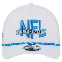 Men's New Era White Detroit Lions NFL 9FORTY A-Frame M-Crown Adjustable Trucker Hat