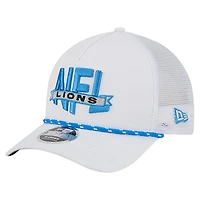 Men's New Era White Detroit Lions NFL 9FORTY A-Frame M-Crown Adjustable Trucker Hat