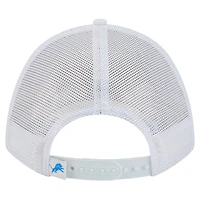Men's New Era White Detroit Lions NFL 9FORTY A-Frame M-Crown Adjustable Trucker Hat