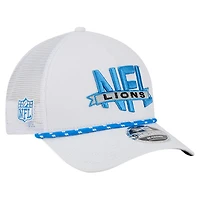 Men's New Era White Detroit Lions NFL 9FORTY A-Frame M-Crown Adjustable Trucker Hat
