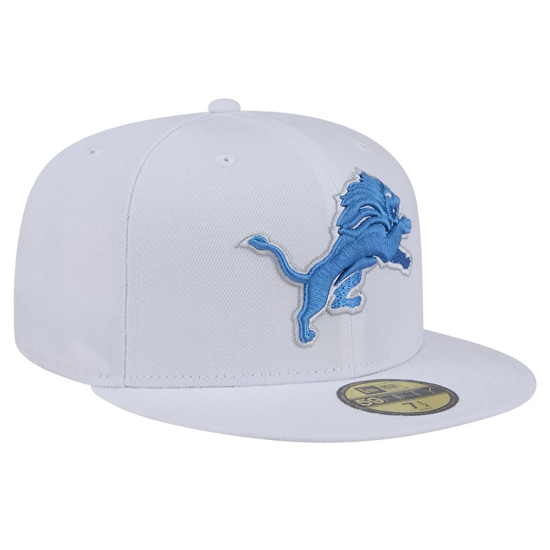 Casquette ajustée Omaha 59FIFTY des Detroit Lions New Era pour hommes, blanche