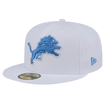 Men's New Era  White Detroit Lions Omaha 59FIFTY Fitted Hat
